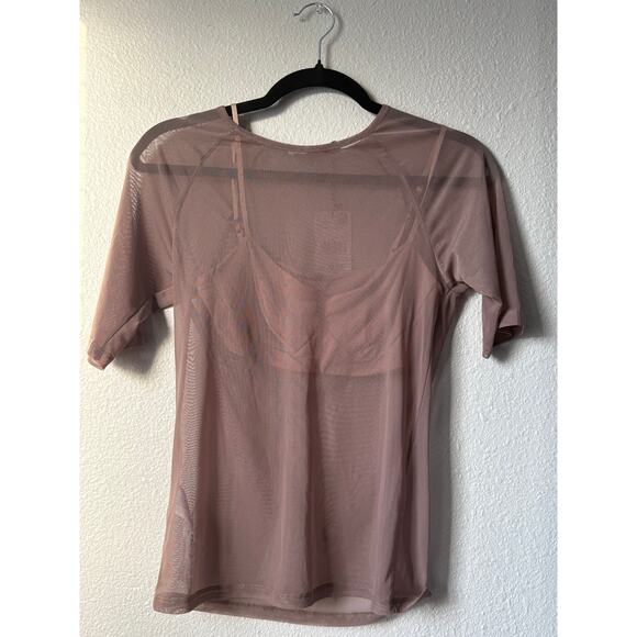 Mango Sheer Mesh T-Shirt – Mauve Brown, Size M, NWT - Picture 5 of 6